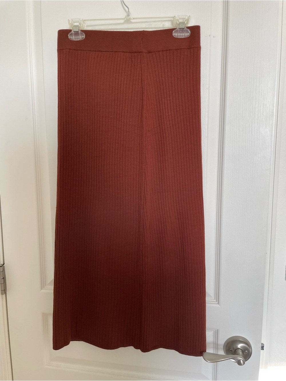 Uniqlo Ribbed Maxi Skirt - Rust Brown
